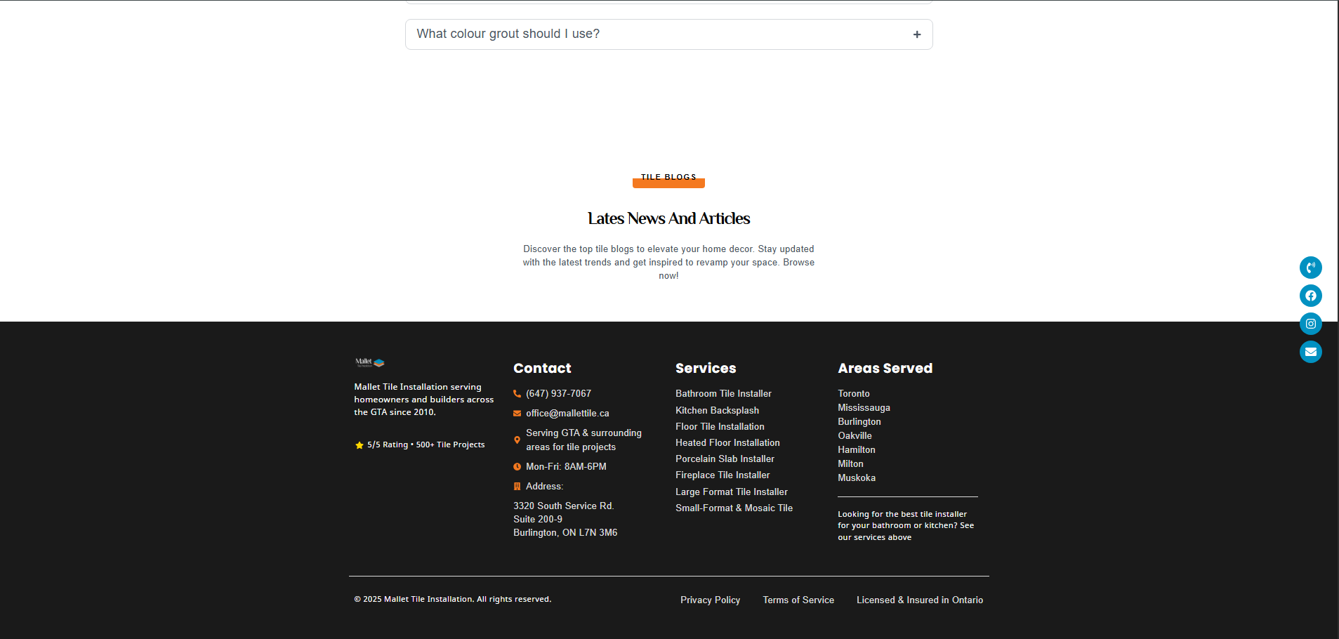 Mallet Tile - Footer