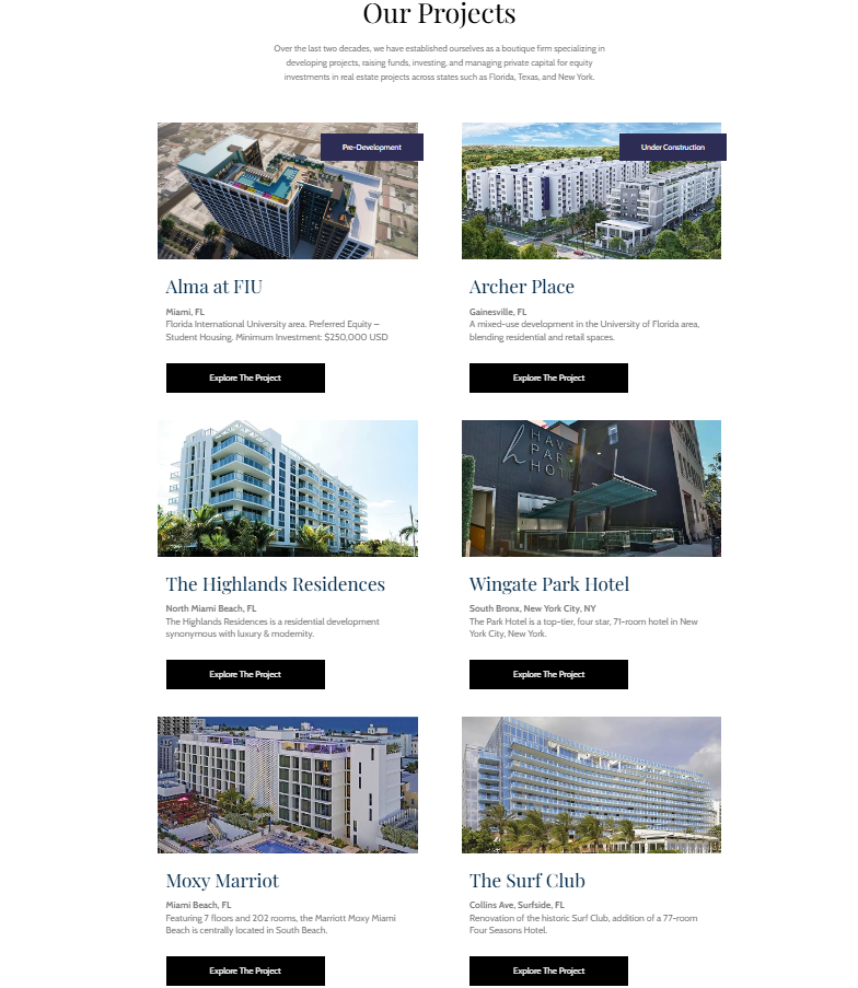 BaiCapital - Projects